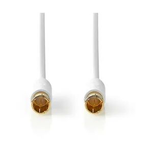 Nedis F Quick - F Quick Cables - F Male Quick - F Male Quick - Gold Plated - 75 Ohm - Double Shielded - 5.00 m - Round - PVC - White - Window Box