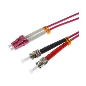 Helos LWL Patchkabel LC/ST Duplex 50/125μm OM4 erikaviolett 3,0m