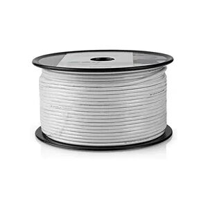 Nedis Antennenkabel auf Rolle - Coax 12 - 75 Ohm - Doppelt geschirmt - ECA - 100.0 m - Koax - PVC - Weiss - Rolle Nedis