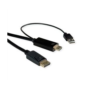 ROLINE HDMI-Kabel UltraHDTV - DisplayPort, ST/ST, schwarz, 1 m