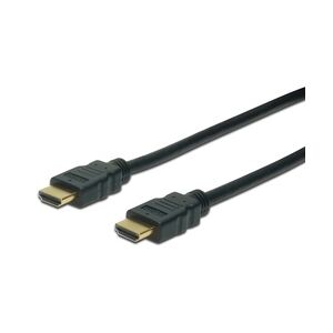 Assmann Electronic HDMI High Speed Anschlusskabel, Typ A St/St, 1.0m, m/Ethernet, Ultra HD 60p gold, sw