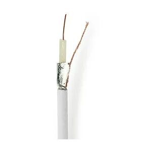 Nedis Antennenkabel auf Rolle - Coax 12 - 75 Ohm - Doppelt geschirmt - ECA - 50.0 m - Koax - PVC - Weiss - Kartonverpackung Nedis