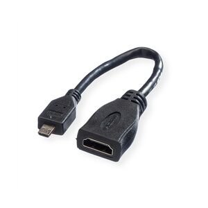 VALUE HDMI High Speed Kabel mit Ethernet, HDMI BU - Micro HDMI ST, 0,15 m