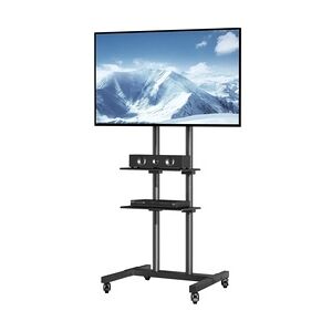 VEVOR Mobiler TV-Ständer Mobiler TV-Wagen für 32-70-Zoll-Fernseher mit Rollen und einem Tablett