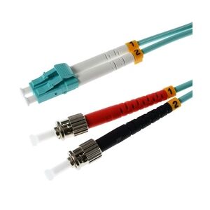 Helos LWL Patchkabel LC/ST Duplex 50/125μm OM3 aqua 1,0m