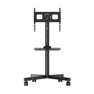 ONKRON Mobiler TV Ständer rollbar für 23 - 60 Zoll Bildschirme bis zu 40 kg - TV Standfuß höhenverstellbar mit max VESA 400x400 Schwarz TS1137-B