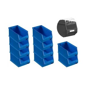 PROREGAL 10x Blaue Sichtlagerbox 3.0 mit Abdeckung   HxBxT 12,5x14,5x23,5cm   2,8 Liter   Sichtlagerbehälter, Sichtlagerkasten