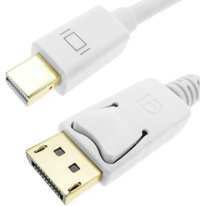 Cablemarkt - Adapterkabel mit Mini-DisplayPort-Stecker auf DisplayPort-Stecker 2K 4K 1080p FullHD, 2 m, weiße Farbe