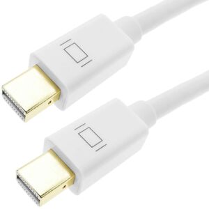 Cablemarkt - Adapterkabel mit Mini-DisplayPort-Stecker auf Mini-DisplayPort-Stecker 2K 4K 1080p FullHD 1 m weiße Farbe