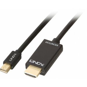 Lindy - Kabel Mini DisplayPort/HDMI 4K30 (dp: passiv) 1m Konvertiert Mini-DisplayPort-Signale mit Auflsungen bis 4K in HDMI-Signale fr Displays ohne