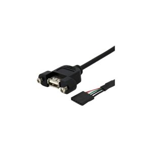 Startech - com 91cm usb 2.0 Panel Mount Extender Kabel Motherboard Anschluss idc 5 pin - female usb a high speed - schwarz,lebenslange Garantie