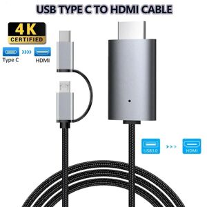 Meiteai-All Ld39 Micro Usb 3.0 Typ C Auf Hdmi-Kabel, Hd 1080p-Telefon Auf Hdmi-Kompatibles Android-Gerät Auf Tv-Projektor, Display Für Android-Telefon, Tablet Auf Tv