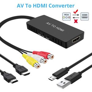 Yjmp Electronic 1080p Rca Av Zu Hdmi Konverter Hdmi-Kompatibel Adapter Av2 Audio Video Kabel Cvbs Av Mit Usb Kabel Für Hd Tv Box Unterstützt Pal/ntsc