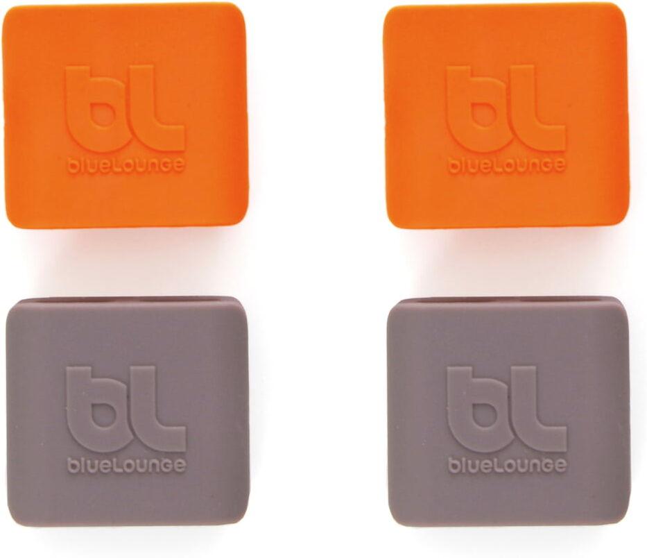 Bluelounge - CableClip, medium, 4 Stck., orange/grau