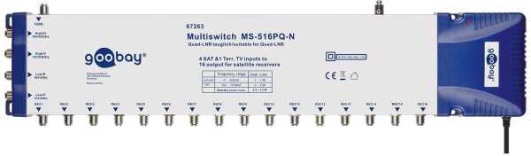 Goobay 5/16 Multischalter MS-516PQ QUAD-LNB tauglich