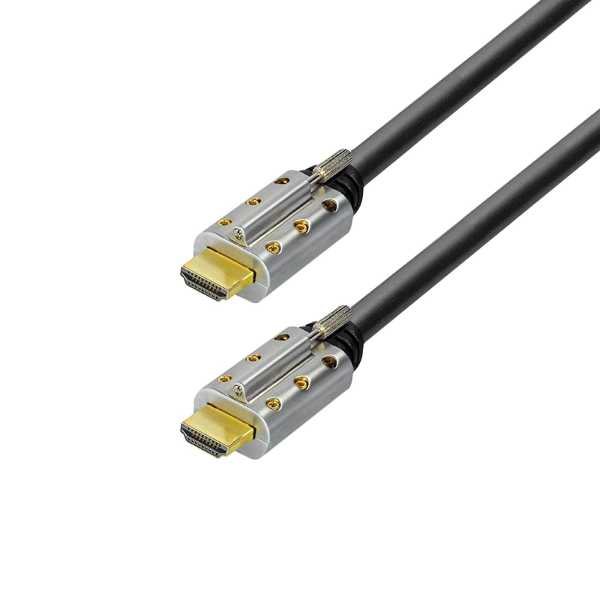 Transmedia Aktives HDMI High Speed Kabel Ethernet mit integriertem Chipset 3D 4K UHD Schwarz 25m
