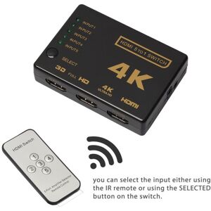 INF HDMI Switch 5x1 - 4K/3D med fjernbetjening