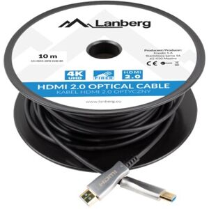 LANBERG HDMI KABEL LANBERG HDMI KABEL M/M V2.0 10M OPTISK AOC SORT CA-HDMI-20FB-0100-BK