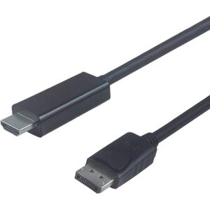 NÖRDIC 2m Displayport 1.2 til HDMI-kabel UHD 4K i 30Hz 10.8Gbps til HDTV dobbeltskærmet