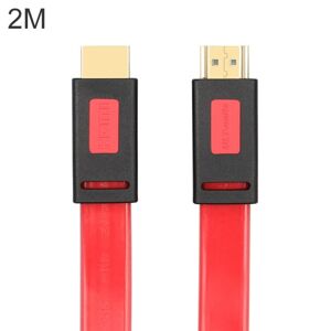 ULT-unite 4K Ultra HD Gold-plated HDMI to HDMI Flat Cable, Cable Length:2m(Transparent Red)