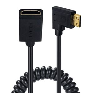 JUNSUNMAY 4K 60Hz Mini HDMI Male to HDMI 2.0V Female Spring Cable, Length:1.8m(Left)