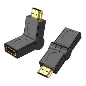 Shoppo Marte HDMI 19 Pin Male to HDMI 19Pin Female SWIVEL (180 Degree) Adaptor (Gold Plated)(Black)