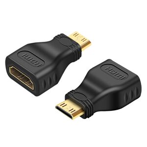 Shoppo Marte Gold Plated Mini HDMI Male to HDMI 19 Pin Female Adapter(Black)