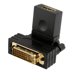 Shoppo Marte 360 Degree Rotation Gold Plated DVI 24+1 Pin Male to 19 Pin HDMI Female Adapter