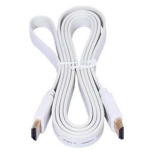 Shoppo Marte 1.5m Gold Plated HDMI to HDMI 19Pin Flat Cable, 1.4 Version, Support HD TV / XBOX 360 / PS3 / Projector / DVD Player etc(White)