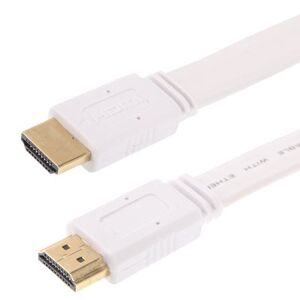 Shoppo Marte 1.4 Version，Gold Plated HDMI to HDMI 19Pin Flat Cable, Support Ethernet, 3D, 1080P, HD TV / Video / Audio etc, Length: 0.5m  (White)