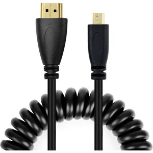 Shoppo Marte 1.4 Version, Gold Plated Micro HDMI Male to HDMI Male Coiled Cable, Support 3D / Ethernet, Length: 60cm (can be extended up to 2m)