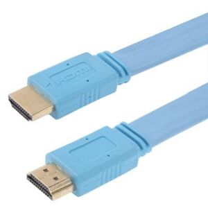 Shoppo Marte 1.4 Version Gold Plated HDMI to HDMI 19Pin Flat Cable, Support Ethernet, 3D, 1080P, HD TV / Video / Audio etc, Length: 0.5m(Blue)