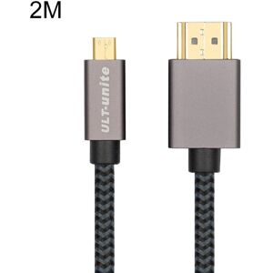 ULT-unite Gold-plated Head HDMI Male to Micro HDMI Male Nylon Braided Cable, Cable Length: 2m(Black)