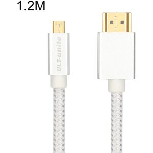 ULT-unite Gold-plated Head HDMI Male to Micro HDMI Male Nylon Braided Cable, Cable Length: 1.2m (Silver)