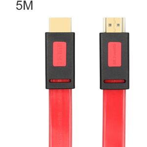 ULT-unite 4K Ultra HD Gold-plated HDMI to HDMI Flat Cable, Cable Length:5m(Transparent Red)