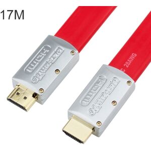 ULT-unite 4K Ultra HD Gold-plated HDMI to HDMI Flat Cable, Cable Length:17m(Red)