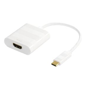 Deltaco USB 3.1 til HDMI adapter, USB-C han - HDMI hun, hvid