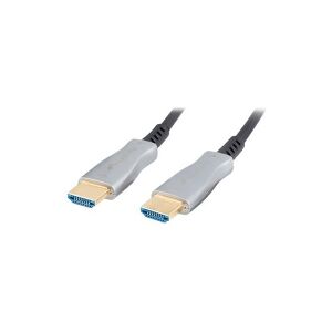 Lanberg - Premium High Speed - HDMI-kabel med Ethernet - HDMI han til HDMI han - 50 m - sort - Active Optical Cable (AOC), 4K60 Hz (3840 x 2160) support