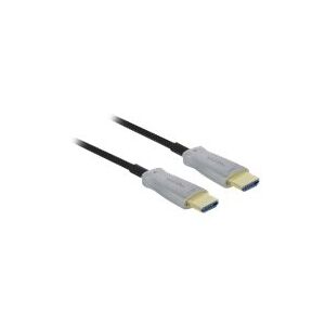 Delock - High Speed - HDMI-kabel - HDMI han til HDMI han - 50 m - fiberoptik - sort - 4K support, Active Optical Cable (AOC)