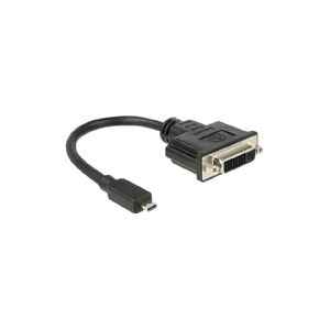 Delock - Videoadapter - 19 pin micro HDMI Type D han til DVI-D hun - 20 cm - sort