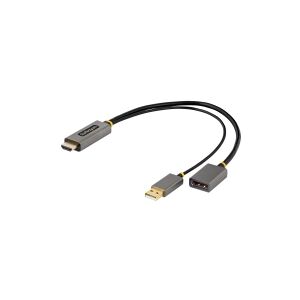 StarTech.com 1ft (30cm) HDMI to DisplayPort Adapter, Active 4K 60Hz HDMI Source to DP Monitor Adapter Cable, USB Bus Powered, HDMI 2.0 to DisplayPort Converter for Laptops/PC - Supports HDR and Ultrawide Displays (128-HDMI-DISPLAYPORT) - Adapterkabel - HD