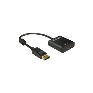 Delock Adapter Displayport 1.2 male > HDMI female 4K Active - Video transformer - Parade PS171 - DisplayPort - HDMI - sort - detailsalg