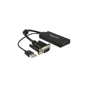 Delock - Video transformer - VGA - HDMI - sort - detailsalg