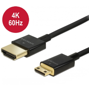 Delock Mini Hdmi Til Hdmi Kabel - Ultra Slim - 1 M - Sort