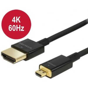 Delock Micro Hdmi Til Hdmi Kabel - Ultra Slim - 0.50 M - Sort