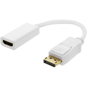 Displayport 1.2 Til Hdmi Adapter Kabel - 4k/30hz - Hvid