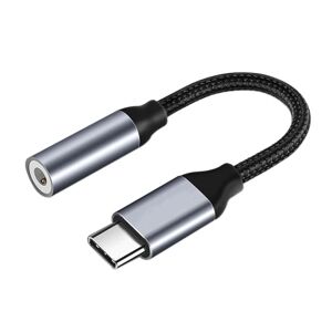 QINEO USB C til 3,5 mm-stik, USB C 3,5 mm-adapter, USB C-hjælpeadapter