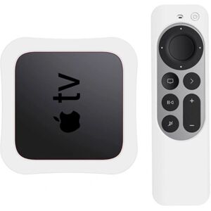 Generic Apple TV 4K (2021) set-top box + controller silicone cover - Whi White