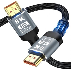 8K højhastigheds HDMI-kompatibelt 2.1-kabel (8K@60Hz & 4K@120Hz for en fantastisk Ultra HD-oplevelse, Ethernet/ARC/HDCP
