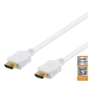 Deltaco High-Speed Premium HDMI cable, 3m, Ethernet, 4K UHD, whi